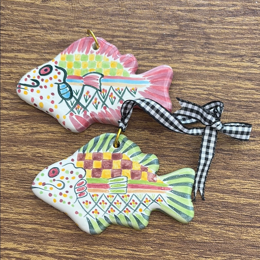MacKenzie-Childs Red and Green Fish Decor Accessories